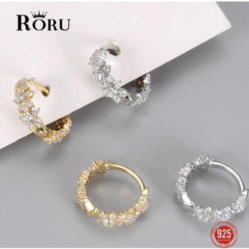 Hot Sale 925 Sterling Silver Earring Gold Color Small Circle Hoop Earrings For Women Birthday Simple Noble Jewelry Gift NO.8