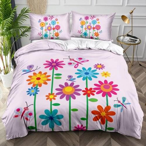 Fashion Flower Duvet Cover Sets Floral Design Bedding Set Quilt Covers Pillow Sham Double 200x200cm Full Twin Custom Bedspreads