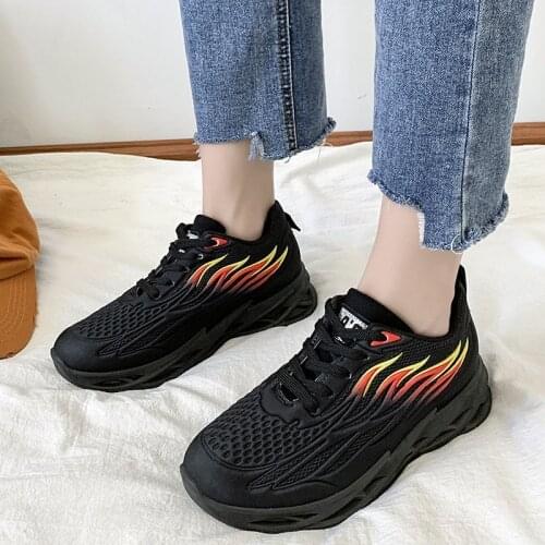 Women Mesh Sneakers Platform Sneakers Woman Vulcanize Shoes Trainers Sneakers Lace Up Running Sport Walking Shoes frauen schuhe