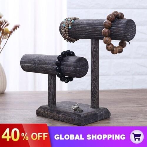 Lightweight Wooden Jewelry Display Stand, Wooden Necklace Jewelry Display Organizer Bracelet Holder for Shows