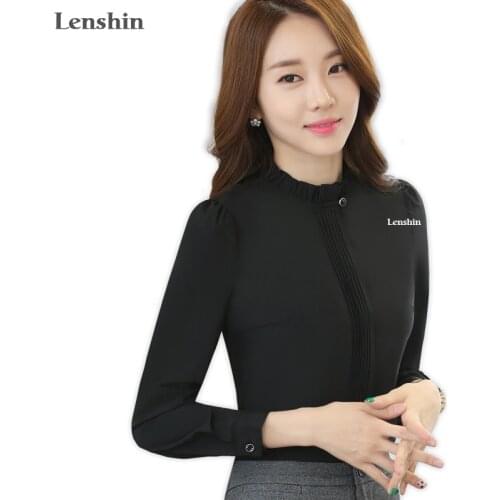 Блузки с воротником стойка Lenshin China At AliExpress