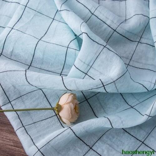 Summer thin cotton nylon yarn-dyed plaid fresh art dress fabric