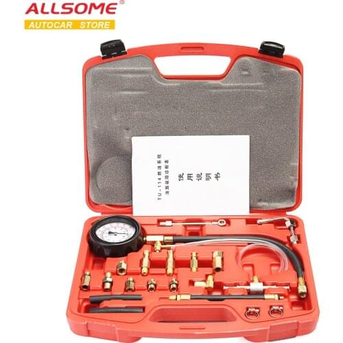 ALLSOME TU-114 140PSI Manometer Fuel Oil Pressure Tester Kit Injection Gauge Gasoline Tool HT2768