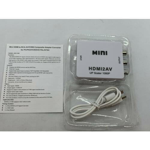Mini HDMI To RCA AV/CVBS Adapter HD 1080P HDMI2AV Video Converter Composite TV