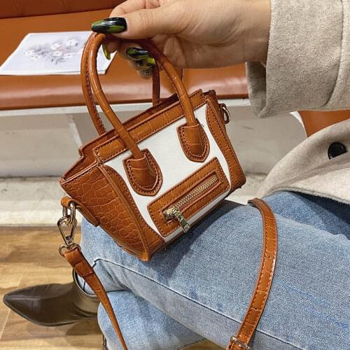 Mini Stone Pattern Designer Bag PU Leather Crossbody Bags for Women 2021 Female Fashion Tote Shoulder Bag Lady Handbag and Purse