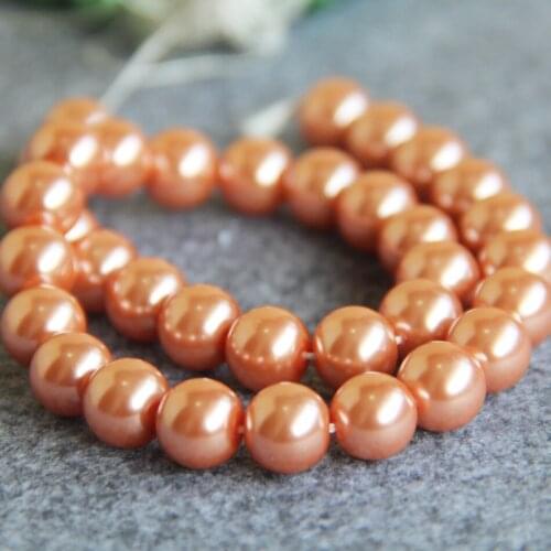 Fashion Beautiful Hot sale Orange Shell beads gift for women girl loose DIY 15inch Jewelry making design Wholesale and retail