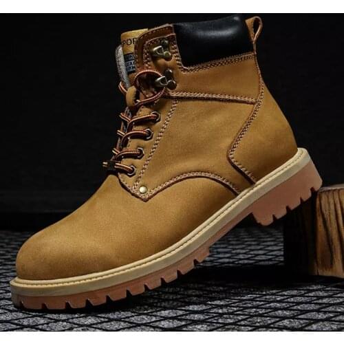 Genuine Leather Men Boots For Martin Boots Ankle Winter Boots Water Proof Tactical Military Boots Hiking Shoes Men Winter Shoes