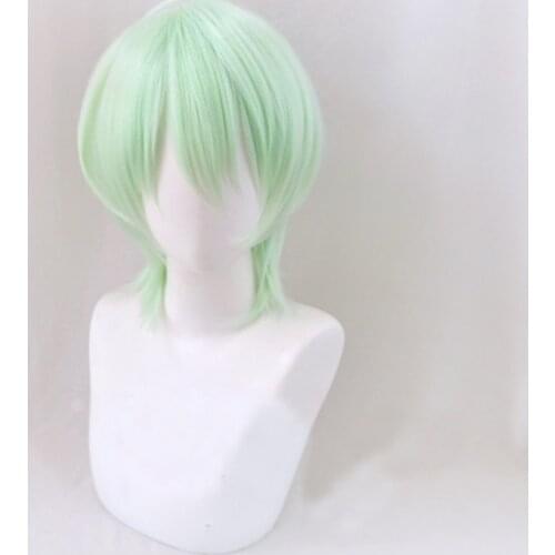 Mint Green Mullet Hair Kawaii Lolita Harajuku Cool Wig Shoulder Short Curly Adult Chic Girls Women Cosplay Daily Wear Neon Color