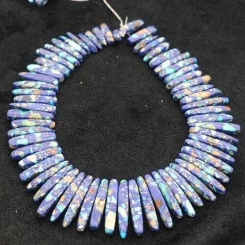 New Beautiful Blue Stone Necklace Point Pendant Beads, Top Drilled Women Fashion Jewelry Spike DIY Making Finding Gems