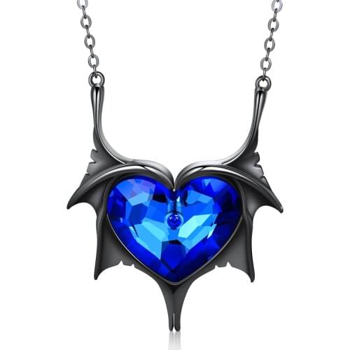 Heart Shaped Blue Crysta Necklaces Pendant Black Womens Neck Chain Choker Necklace Fashion Wedding Jewelry for Women 2021 Trend