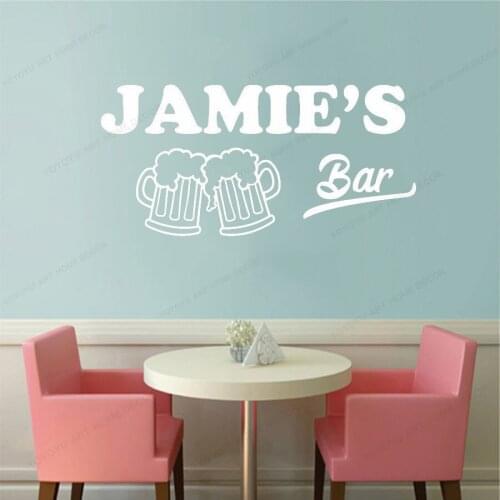PERSONALISED Bar wall art sticker, custom vinyl decor removable wall decalHJ64