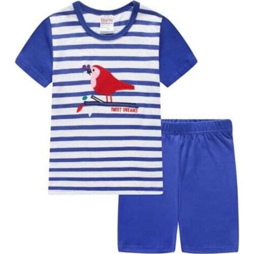 Boys Girls Pajamas New Summer Short Sleeve Nightwear Childrens Clothing Sleepwear Tops Cotton Pyjamas Sets For Kids 2-7 Years