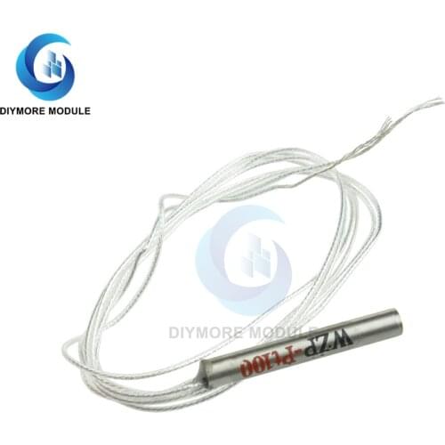 2PCS PT100 Platinum Resister Temperature Sensor Waterproof Temp Probe -20~450 Celsius Insulated Shielding Fiberglass