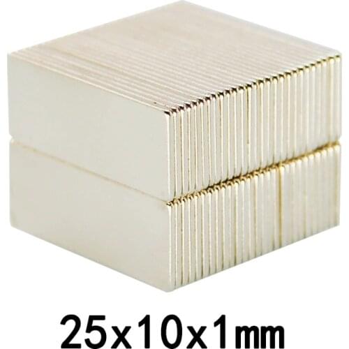 10~300PCS 25x10x1 mm Search Quadrate Magnet 25mm*10mm Small Block Powerful Magnets 25x10x1mm Strong Neodymium Magnetic 25*10*1