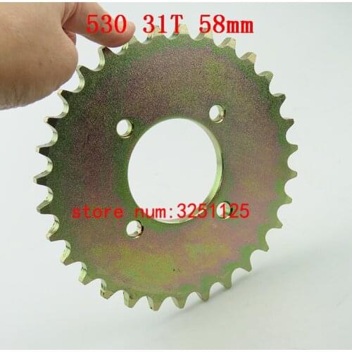 Motorcycle scooter drive system 530 31T 58mm 31 tooth rear chain sprockets for ATV karting off-road modification accessories