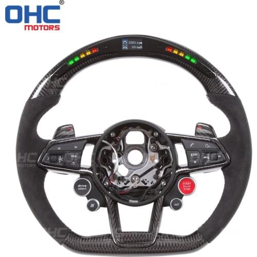 Performance 100% Real Carbon Fiber LED Display Steering Wheel compatible for Audi TT TTRS R8 RS