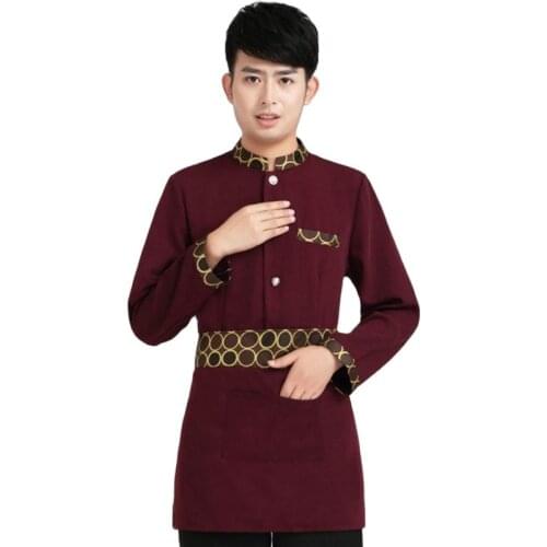 Hotel Work Clothes Coffee Western Fast Food Restaurant Uniform Hot Pot Restaurant Waiter Long Sleeve Suit