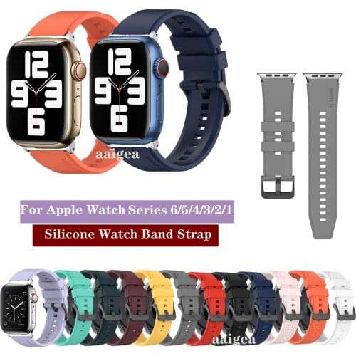 Apple Watch Series 6 5 4 3 2 1 SE Silicone Sport Strap Band 38 / 40mm 42 / 44mm Replacement Wristband