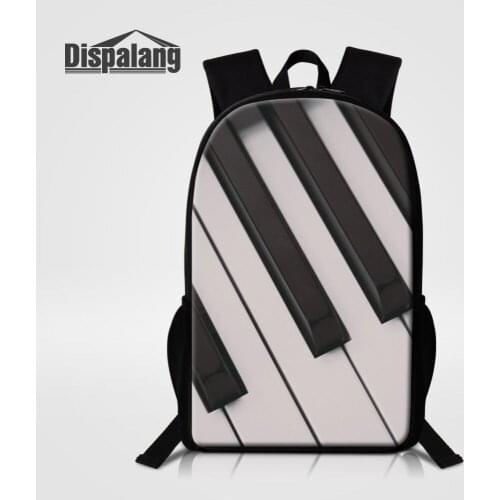 Dispalang Trendy Piano Keys Prints Daily Backpack For Student Bags 16-inch Youth Schoolbag Women Book Bag Travel Rucksack Bolsas