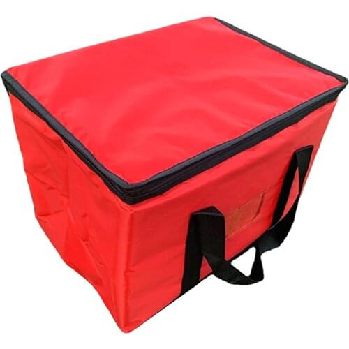With Handle Keep Fresh Pizza Delivery Bag Large Capacity Solid Insulated Oxford Cloth Folding Storage Holder Food Container