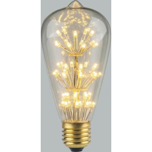 OuXean LED Bulb E27 3W Edison LED Filament Bulb Lamp 110V-240V Light Bulb ST64 Glass Bulb Vintage Candle Light