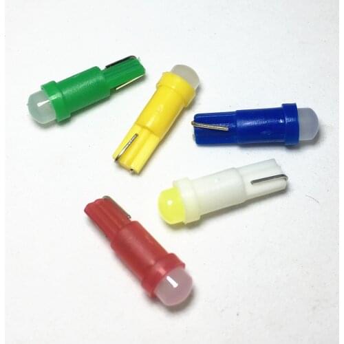 500pcs car T5 LED Ceramic Warning Indicator dashboard 1 SMD Light Car Auto Side Wedge Light Led Instrument Ceramic Bulb DC 12V