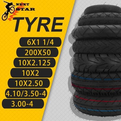 7 Pcs Outer Tyre 4.10/3.5-4 10*2.125 3.00-4 10*2 10*2.5 10*2.125 6*1 1/4 For Electric Gas Scooter Inflation Wheel Pneumatic