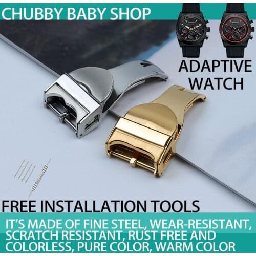 Top Brand Quality 316L Stainless Steel Clasp Folding Buckle Watch Strap Watchband Belt Buckle for Tudor Black Bay 18mm Gold