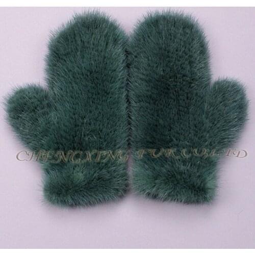 CX-A-60F Wholesale Real Mink Fur Knitted Winter Fur Women Gloves