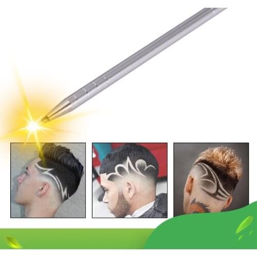 1 Hair Engraving Pen 10 Blades Hair Trimmers DIY Hairstyle Salon Magic Engraved Stainless Steel Pen Barber Hairdressing Scissors