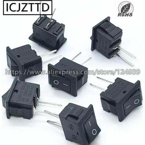 10pcs 2Pins DIP KA-03 2 Positions on-off switch Rocker Switch 7KA-0003 7KA-03 Copper pins 6A 250V boat rocker switch