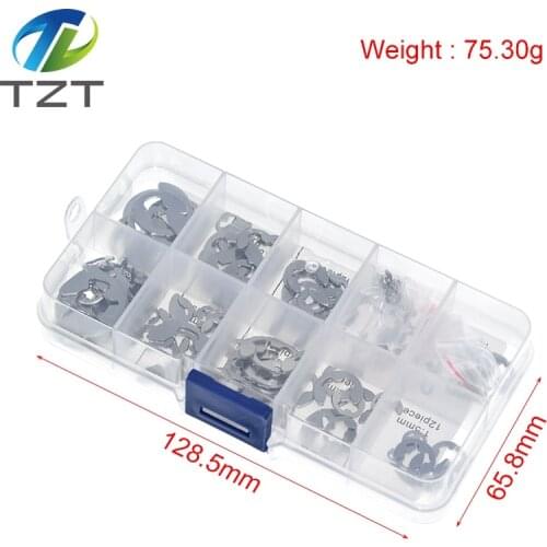 120PCS 304 Stainless Steel Stainless Steel E Clip washer Assortment Kit Circlip retaining ring for shaft fastener M1.5~M1