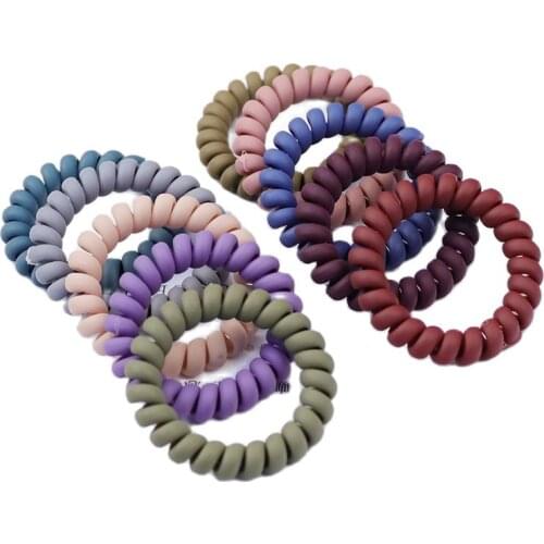 5PCS Elastic Rubber Band for Women Hair Accessories Simplicity Grind Arenaceous Matte O Rings Plastic Ponytail Holder Hairbands