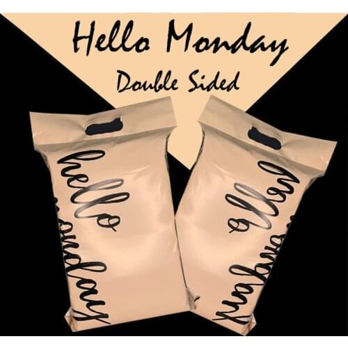 50pcs Hello Monday Beige Portable Courier Mailing Packing Bags 14 Wires Storage Bag Waterproof Bags PE Material Envelope Postal
