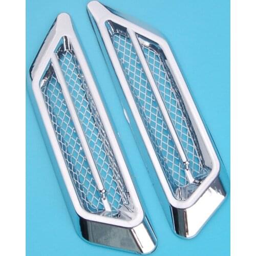 BBQ@FUKA 2Pcs Universal Car Chrome Air Flow Fender Side Mesh Vent Sticker Fit for CT200h ES300h ES350 GS350 GS450h GX460 IS F