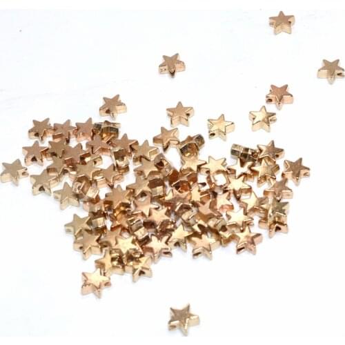 100pcs 6 8mm hole 1mm Gold Star CCB Beads Loose Spacer Beads End Caps Beads For Jewelry Making Findings Charm Beads Wholesale