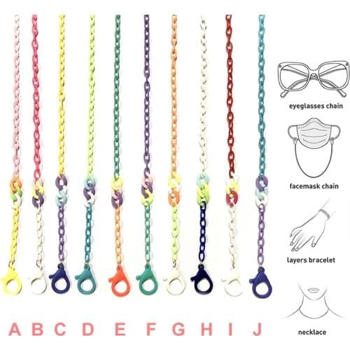 Fashion Glasses Chain Mask Chain Acrylic Color Contrasting Sunglasses Reading Glasses Lanyard Holder Strap Eyewear Jewelry Gift
