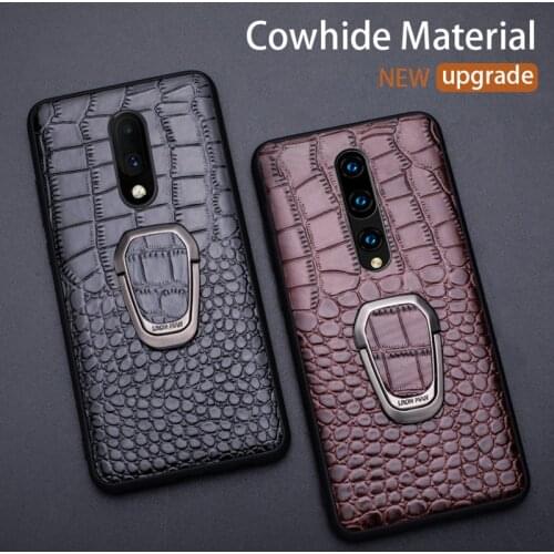 Genuine Leather Phone Case For Oneplus Nord 8 Pro 7 Pro 7T Pro 6 6T Luxury Cowhide Crocodile Trxture 360 Full Protective Cover