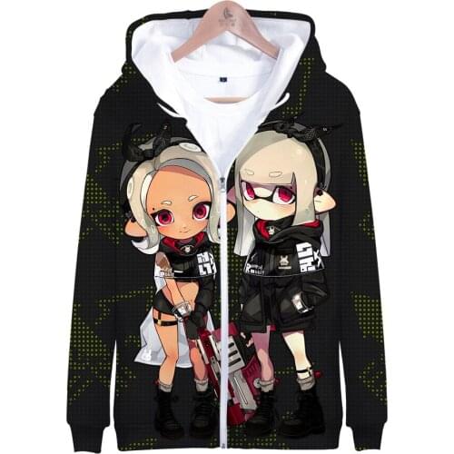 3 to 14 years kids zip up 3D hoodies boy/girls cartoon Jacket children clothes Shooting Game Splatoon 3d print hoodie sweatshirt