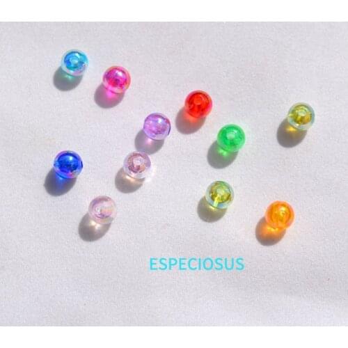 DIY Jewelry Making Accessories Round Shaped Acrylic Measly Beads Multi Color Plated 6MM Spacer Bracelet Making Department 200pcs