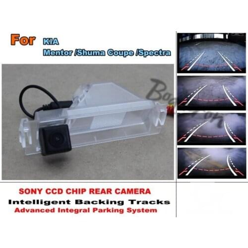 For KIA Mentor Shuma Coupe Spectra 2011~2014 Smart Tracks Chip Camera / HD CCD Intelligent Dynamic Parking Car Rear View Camera