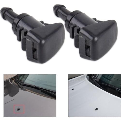 DWCX New 2Pcs Car 2 Hole Windshield Washer Wiper Water Spray Nozzle 47186 for Chrysler 300 Dodge Avenger Jeep Compass Ram 1500