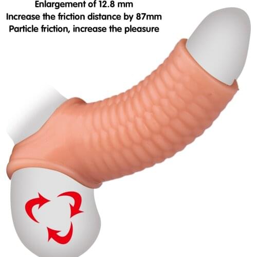 Silicone Cock Ring Reusable Penis Sleeve Flexible Glans Penis Enlarger Extender Delay Ejaculation Sleeve Adult Sex Toys For Men