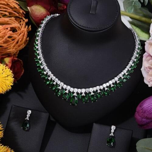 GODKI Luxury UAE High End Jewelry Sets For Women Wedding Necklace Earring Set Cubic Zircon Dubai Bridal jewelry Set 2020
