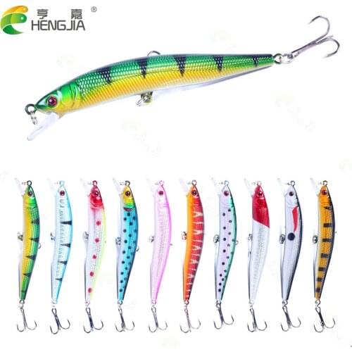 HENGJIA 10CM 8.4G 1PCS Laser Crankbait Minnow Fishing Lure 6.5CM 8.4G Pesca Hooks Fish Wobbler Tackle