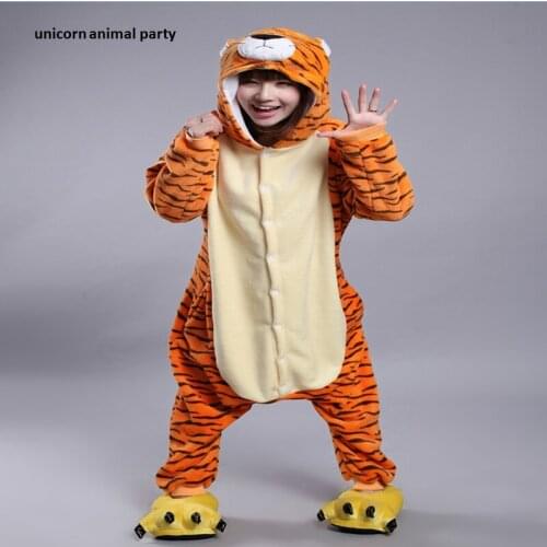 Kigurumi Unisex Flannel Zodiac Tiger Onesie Adult Pajamas Cosplay Costume Animal Pyjamas Sleepwear Romper Jumpsuit Jumpsuit