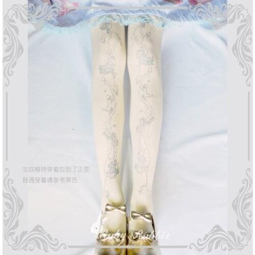 Crown of Thorns Lolita Pantynose Stocking Cosplay Retro Punk Dark Girl Japanese Gothic Sexy Womens Halloween Tights Socks