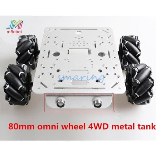 200mm Omni Wheel Metal Robot Tank Chassis Kit 80mm McNarm Wheeled Chassis Chassis DC Motor With Encoder DIY For ROS/Drift