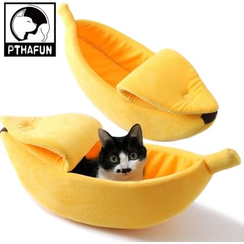 Pet Cat Bed Cats Nest Interesting Pets Banana Beds Kitten Cozy Mat Bed A Warm Bed Suitable for Puppies and Kitty Multiple Colors