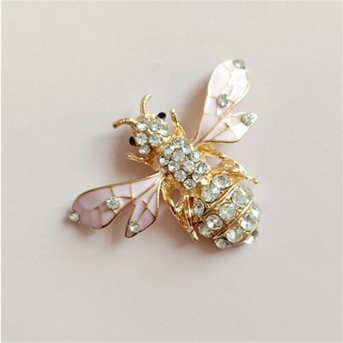10 PCS 32x42mm Metal Bees Alloy Accessories Crystal Drops Glaze Bees For DIY Jewelry Making
